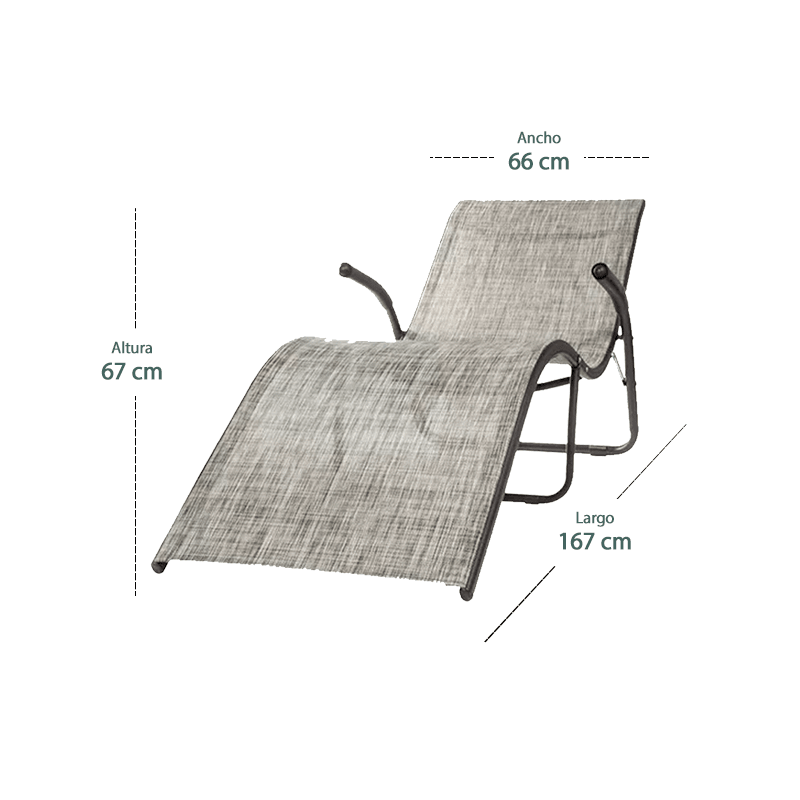 Reposera Modelo Beach Lounger Color Gris3