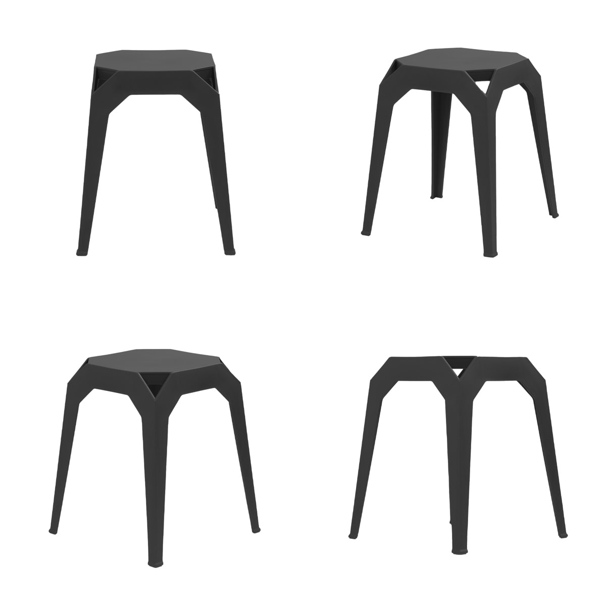 Piso apilable de plástico rígido Negro2