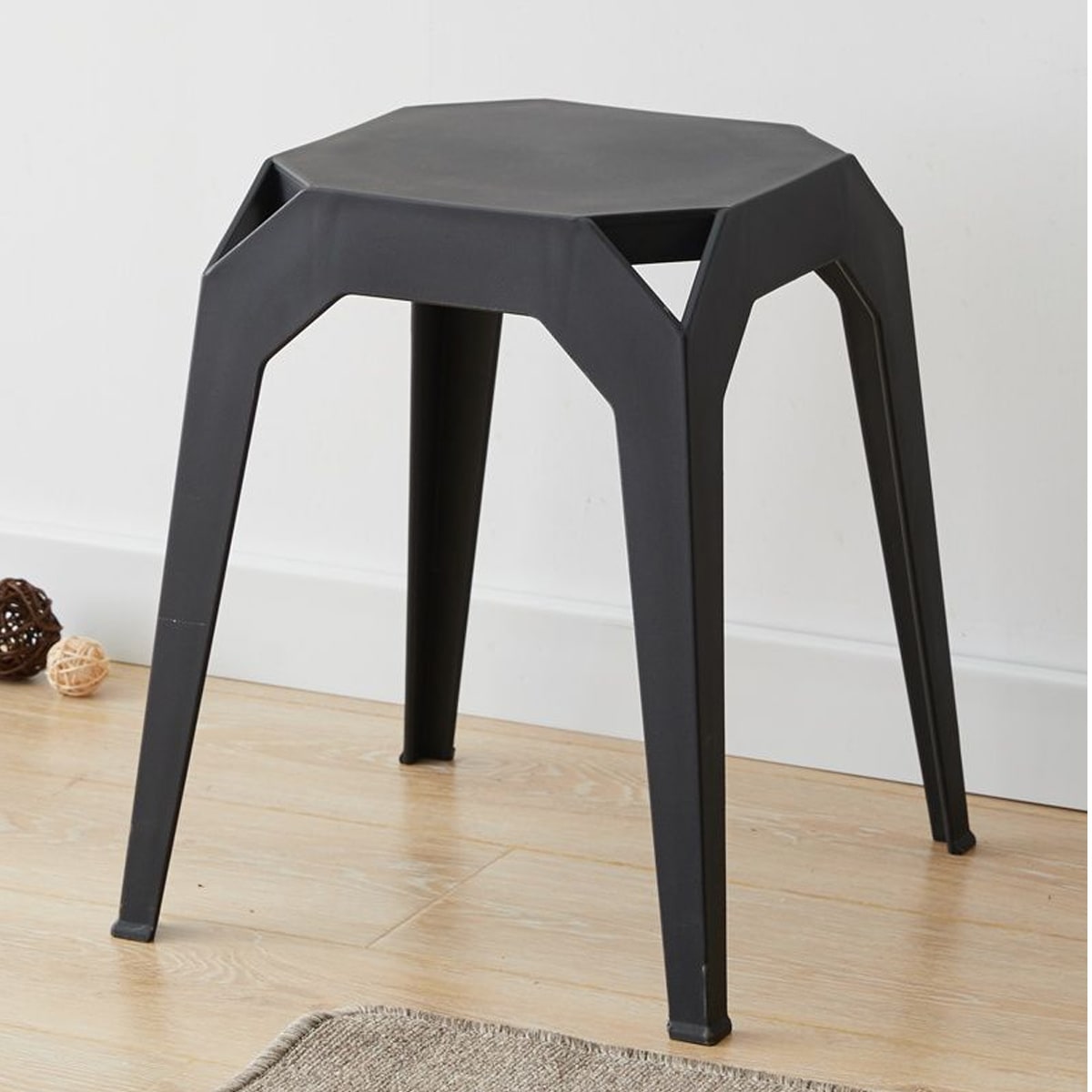 Piso apilable de plástico rígido Negro3