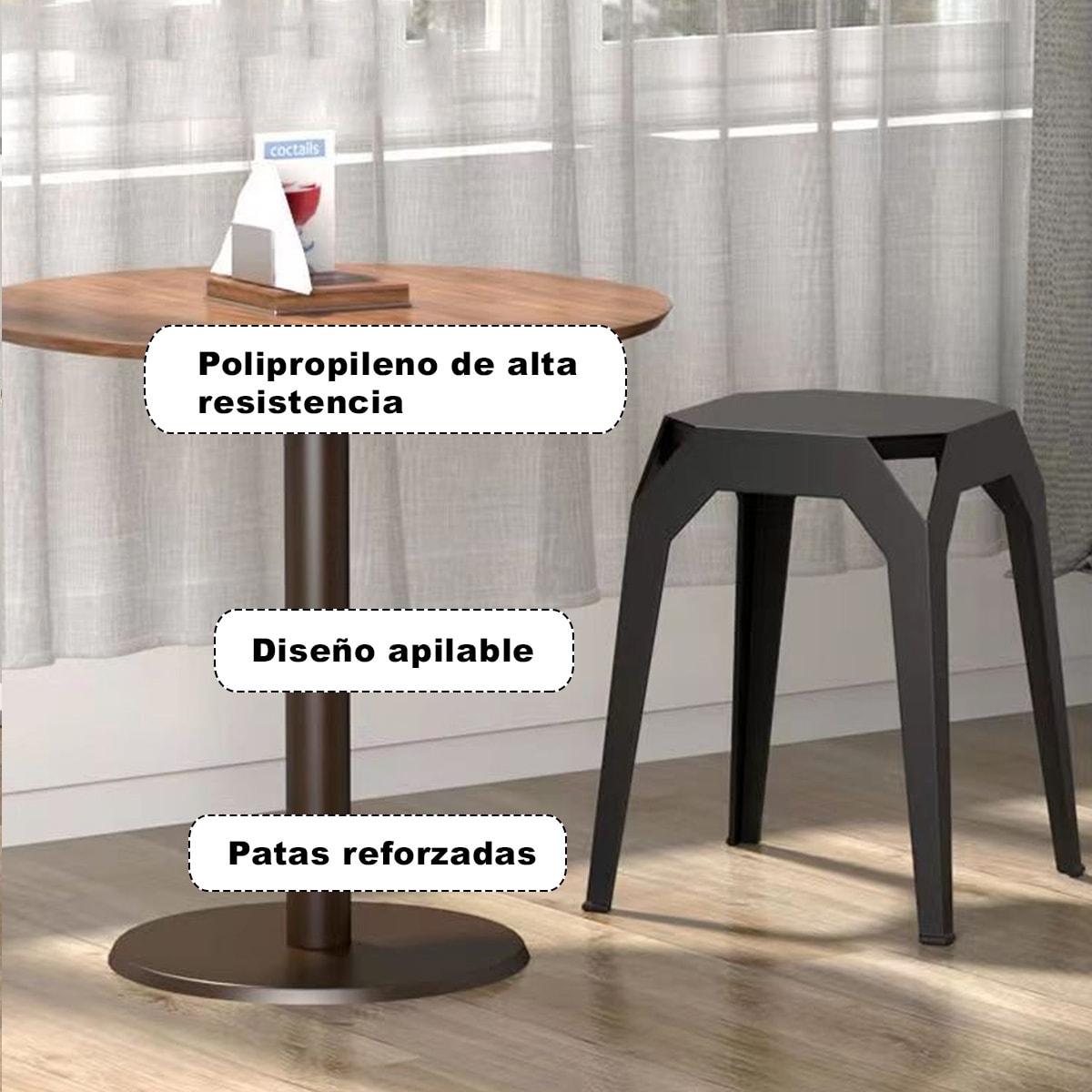 Piso apilable de plástico rígido Azul2