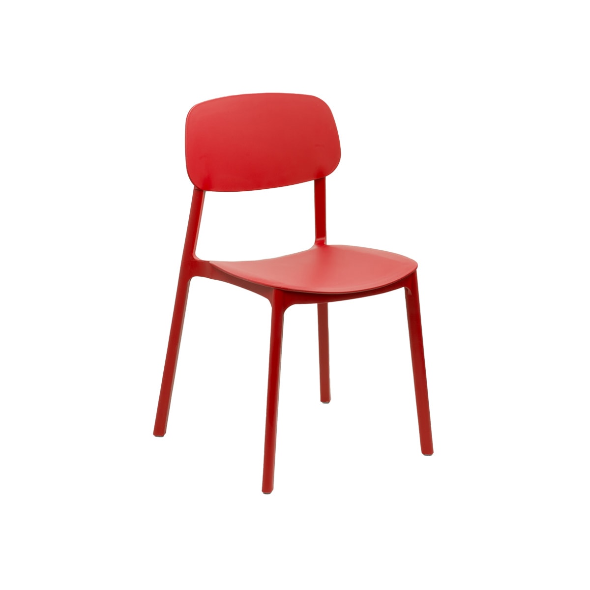 Silla Apilable Plástico Rígido Rojo1