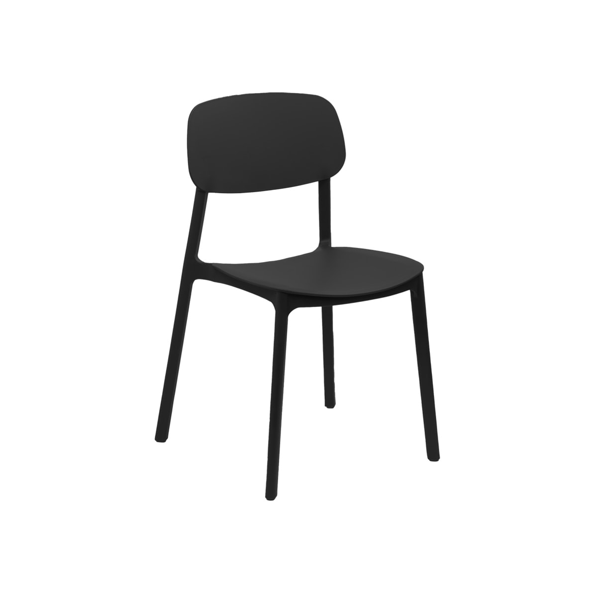 Silla Apilable Plástico Rígido Negro1