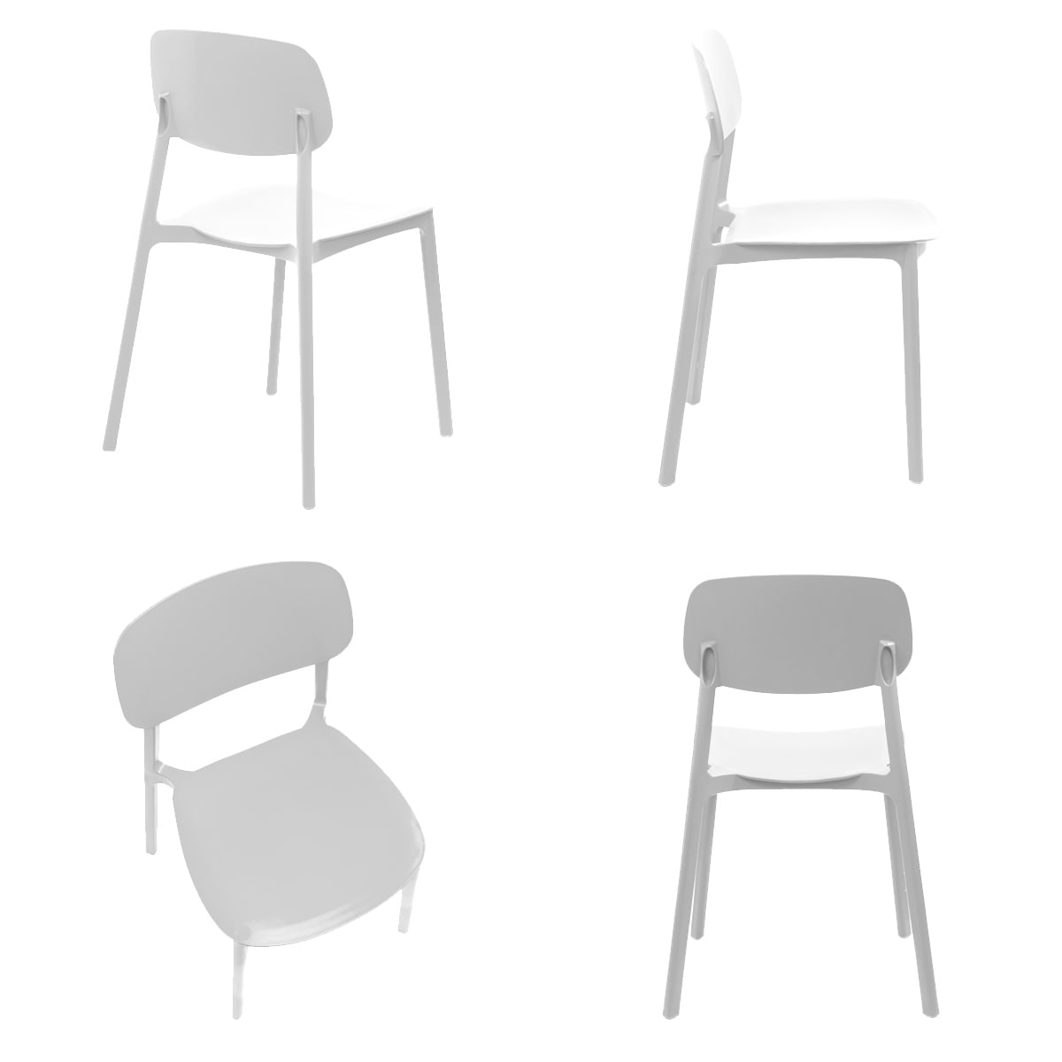 Silla Apilable Plastico Rigido Blanco2