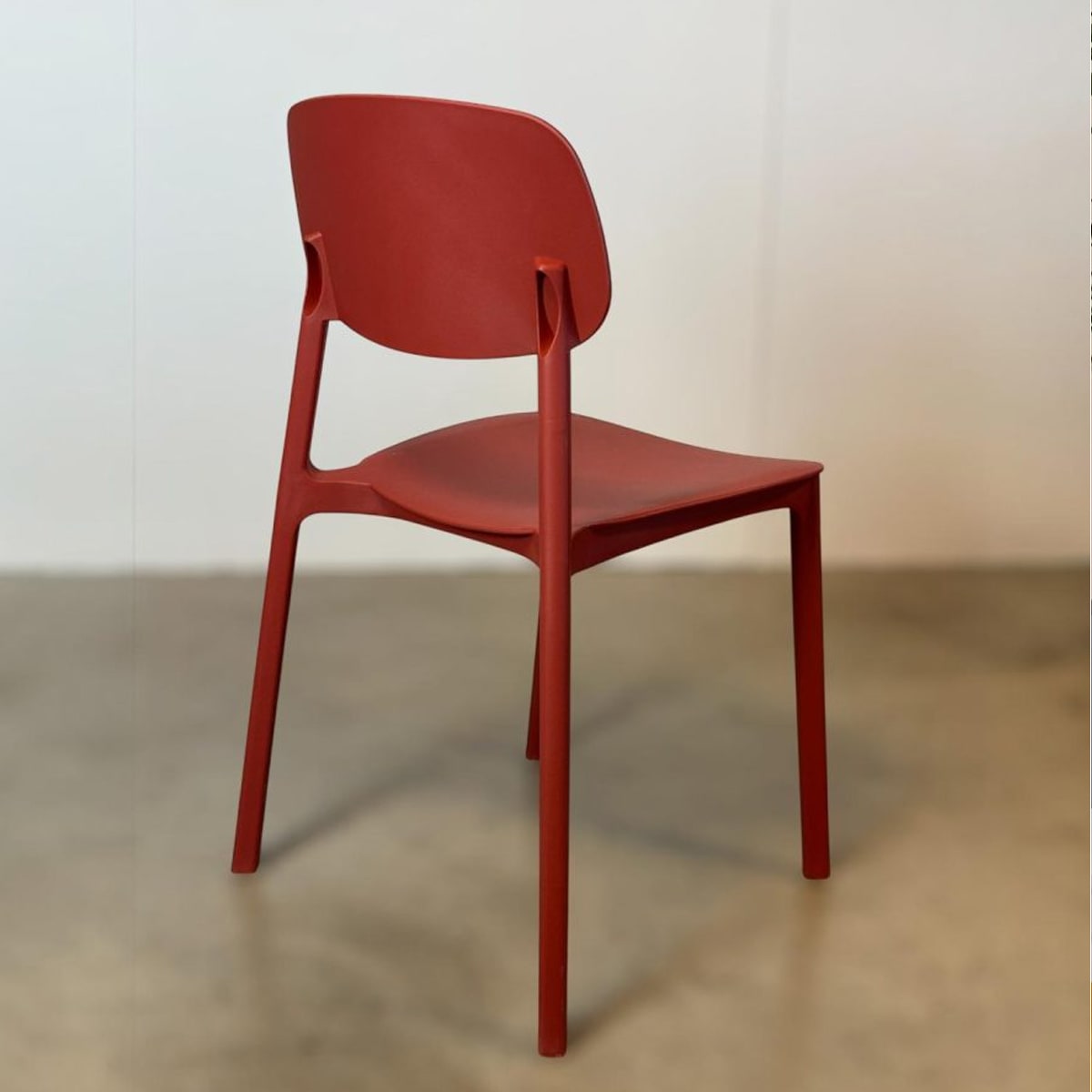 Silla Apilable Plástico Rígido Rojo5