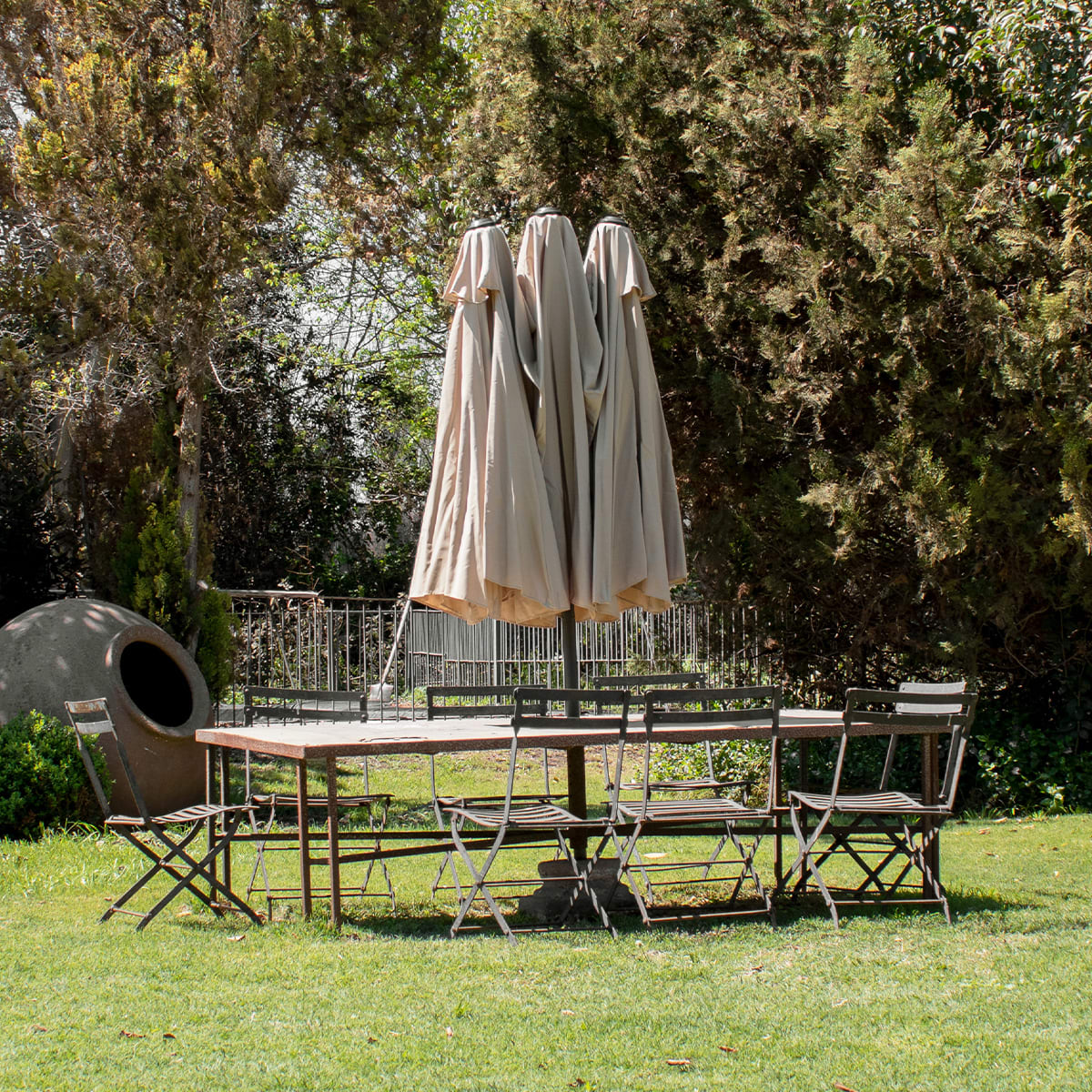 Quitasol Ovalado Doble Modelo Twins Color Beige7