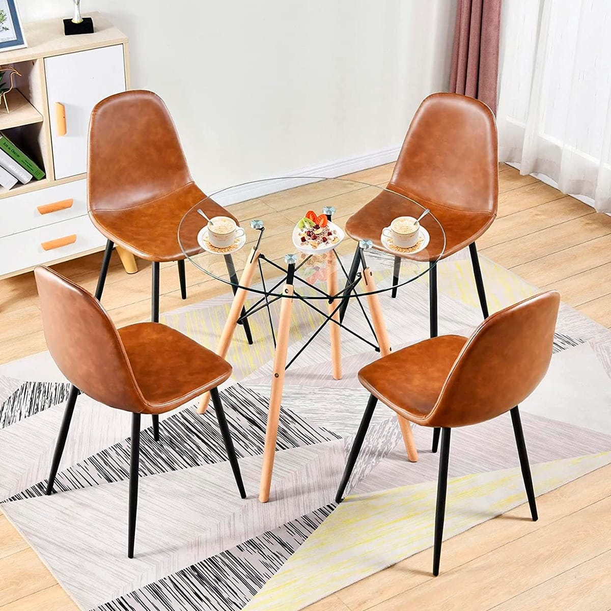 Mesa Eames Cubierta de Vidrio diam 80 cm10