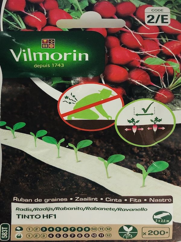 Cinta de Semillas Biodegradables Rabanito Cherry. | Semillas La Chacra