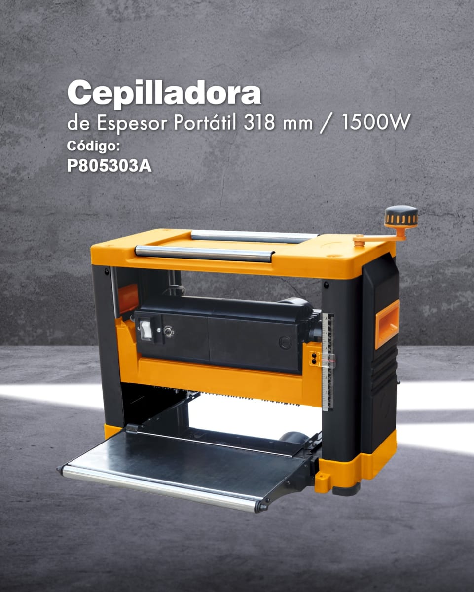 Cepillo de Banco HOTECHE 1500W 12.5” (318 x 153 mm) – Alta Precisión para Carpintería Profesional1