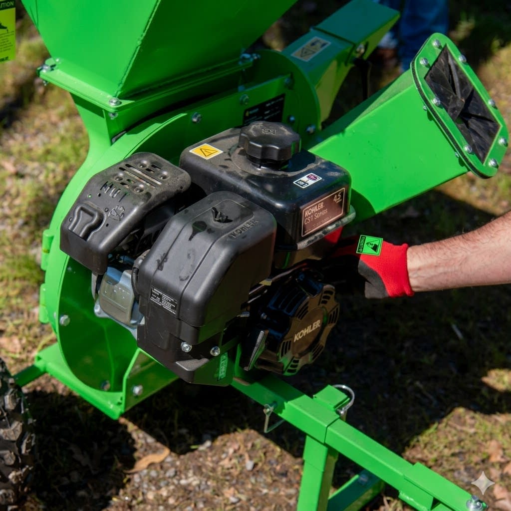 CHIPEADORA CON MARTILLOS ROTORES MOTOR KOHLER 6.5 HP1