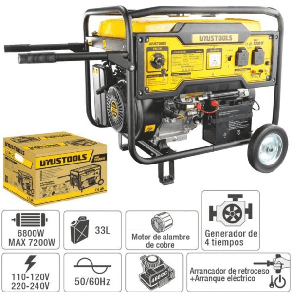 Generador Eléctrico a Gasolina Uyustools GEG6800E2