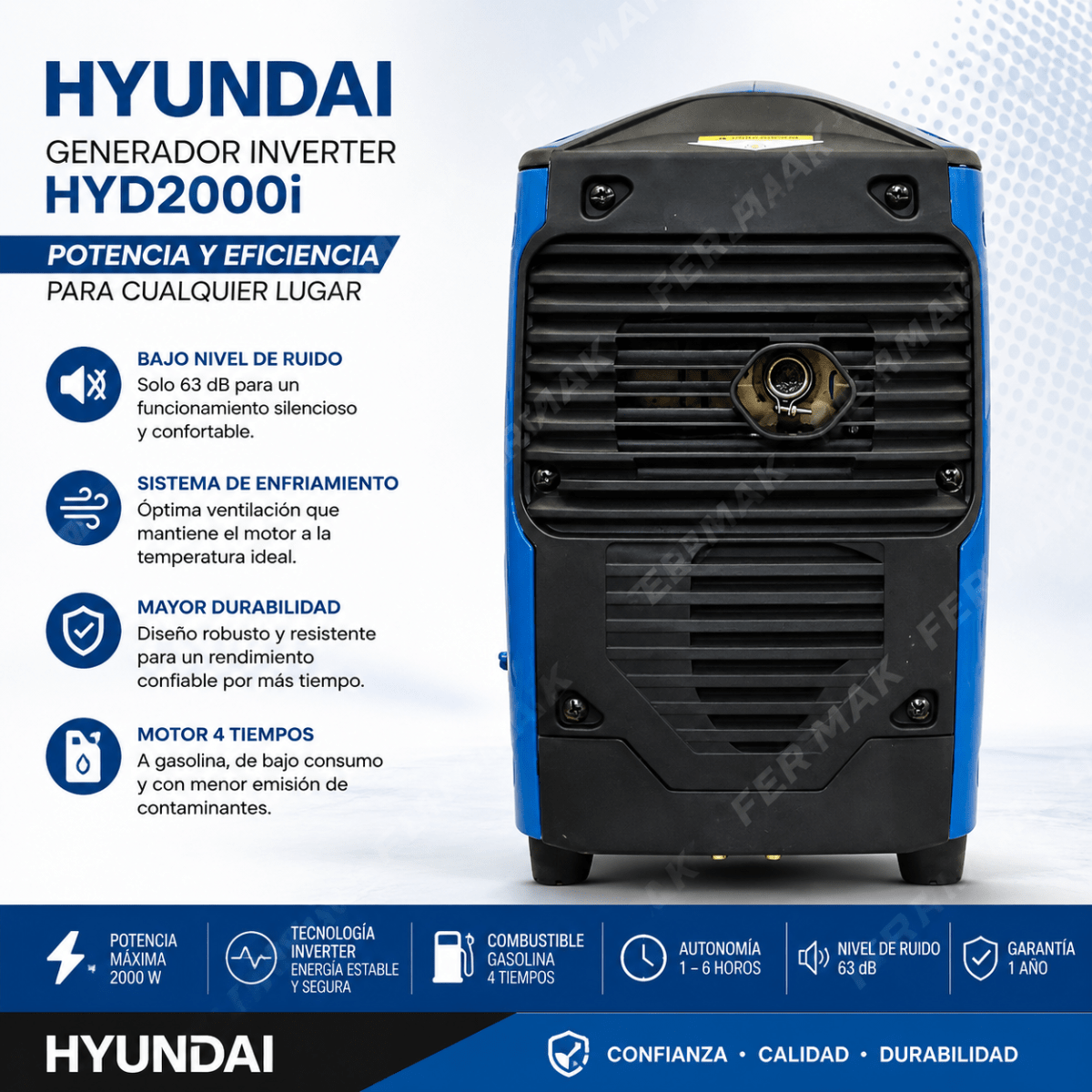 Generador Portátil Inverter Hyundai 2000W1