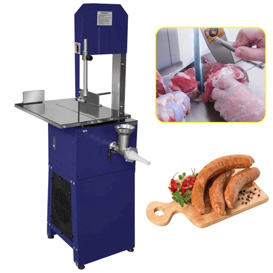 Cortadora Industrial De Carne Y Hueso Sierra Carnicera Azul2
