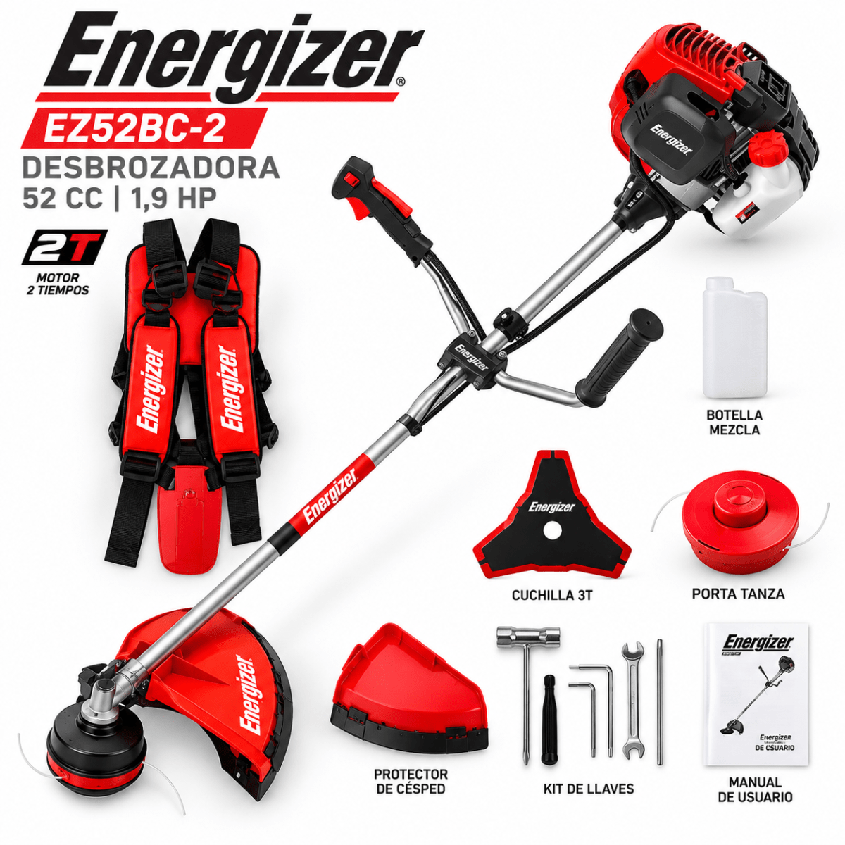 Desbrozadora Energizer  52cc 1,9 HP1
