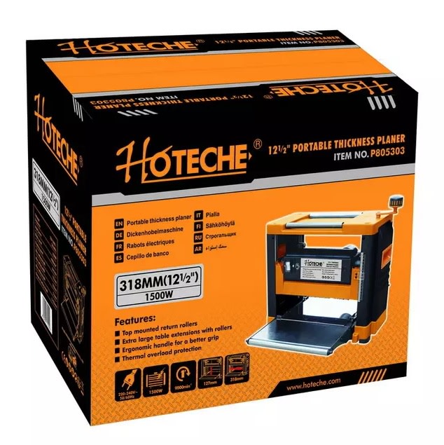 Cepillo de Banco HOTECHE 1500W 12.5” (318 x 153 mm) – Alta Precisión para Carpintería Profesional2