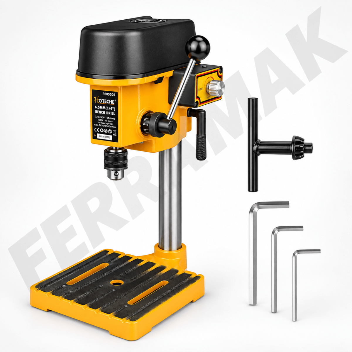 Taladro de Mesa Hoteche 6,5 mm 100W – 3 Velocidades1