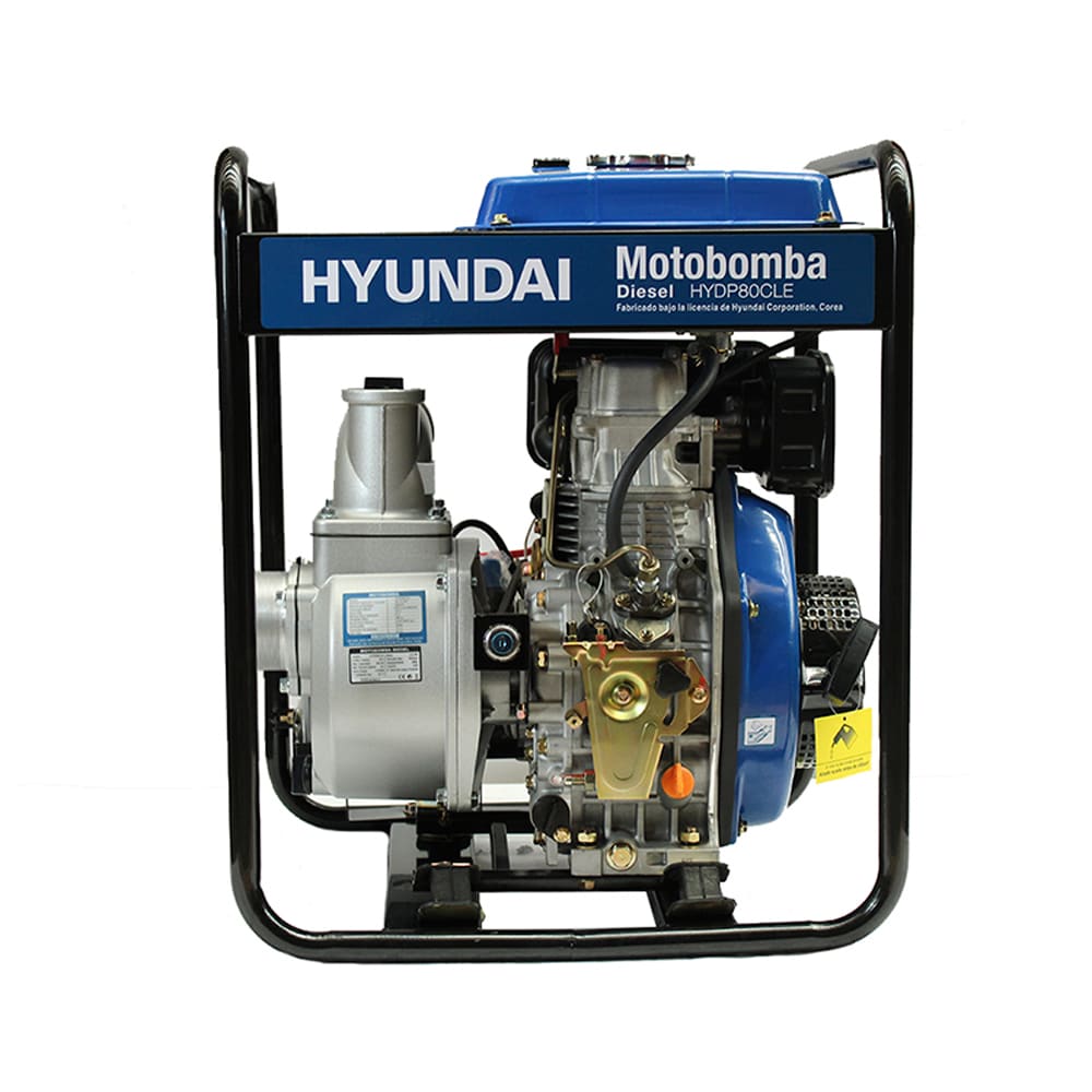 Motobomba Hyundai Diésel 3x3” 6HP – Agua Limpia con Arranque Eléctrico | Modelo 82HYDP80CLE1