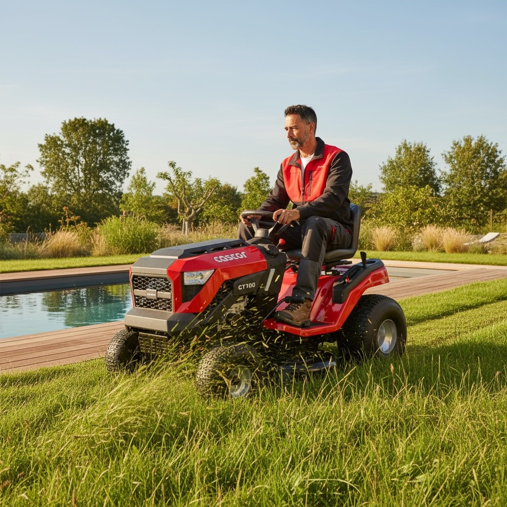 Tractor Castor 42” con Recolector y Motor Briggs & Stratton E1350 – Rendimiento Garantizado1