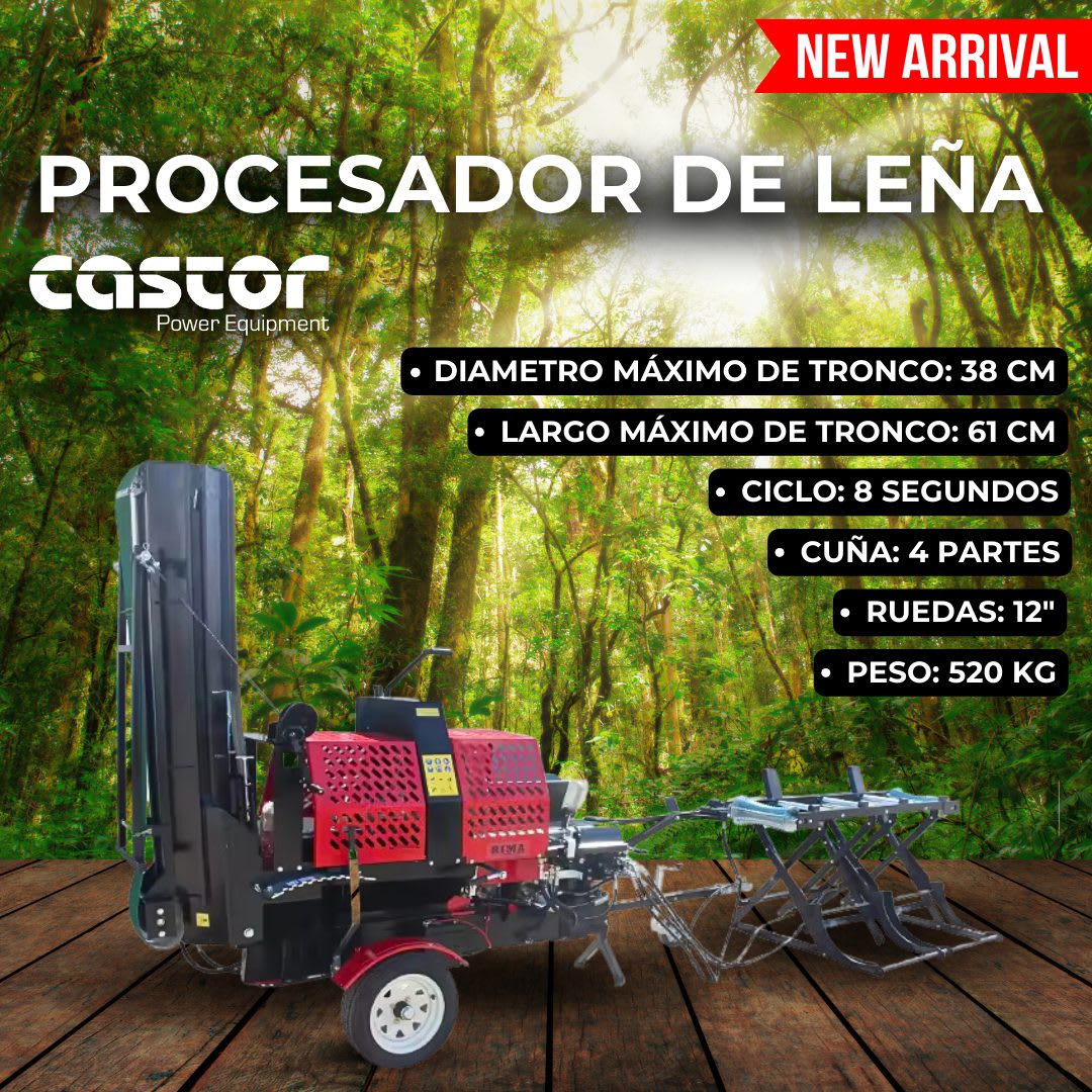 Procesador de Leña Castor con Motor B&S 13.5 HP – Alto Rendimiento y Eficiencia 3 en 11