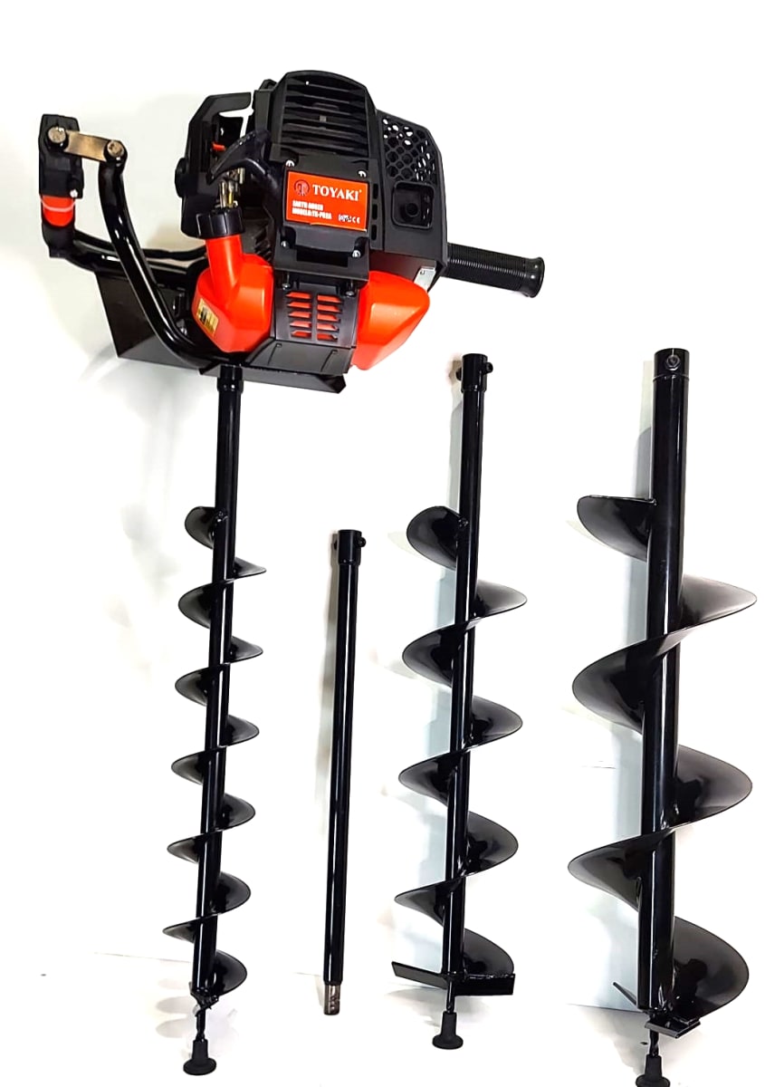 Barreno Ahoyador Profesional TOYAKI Japón + 3 Brocas | Perforador de Suelo para Postes y Plantaciones5