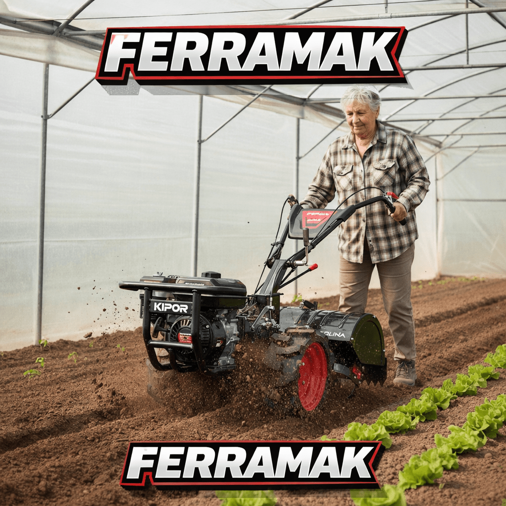 Motocultivador Kipor 7HP Bencinero con Implementos – Arado + Rotovator