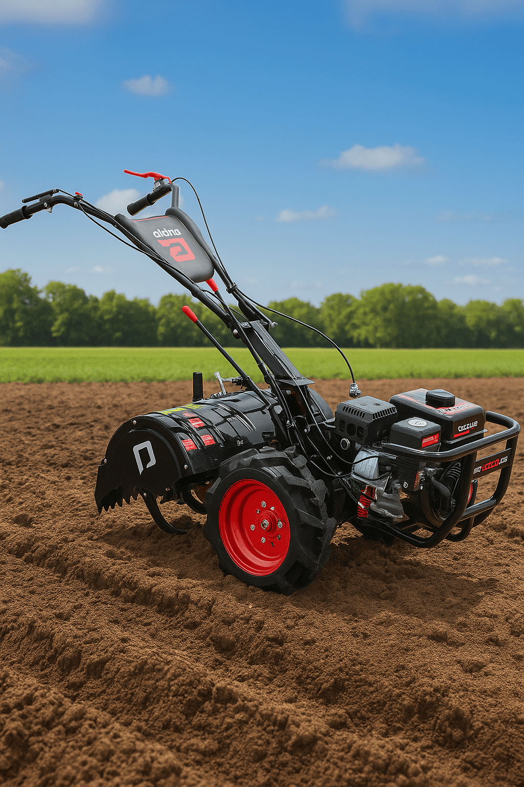 Motocultivador Kipor 7HP Bencinero con Implementos – Arado + Rotovator