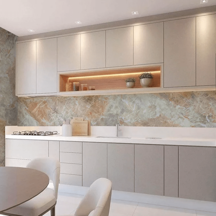 Revestimiento UV Travertino Miel PD-332