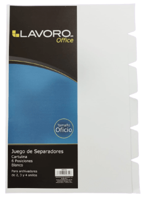 SEPARADORES OFICIO BLANCO LAVORO