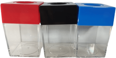 PORTA CLIPS PLÁSTICO TRANSPARENTE