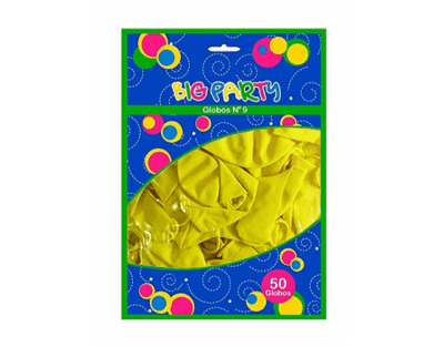 GLOBO N°9 AMARILLO 50 UNIDADES