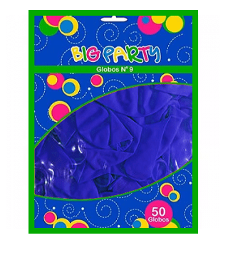 GLOBO N°9 AZUL 50 UNIDADES
