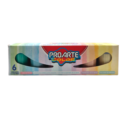 TEMPERA COLORES PASTELES 6 UNIDADES PROARTE1