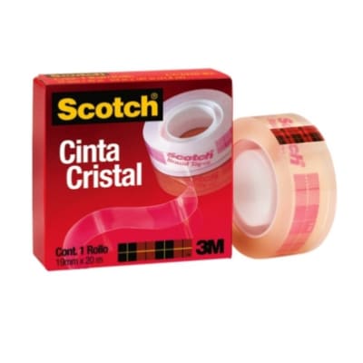CINTA ADHESIVA 3M CRISTAL 19x20MM CC1920 ROJA1