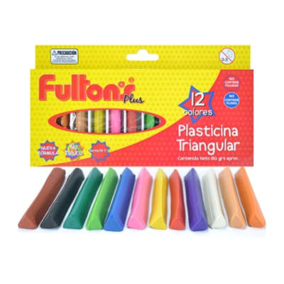 PLASTICINA FULTONS TRIANGULAR 12 COLORES1