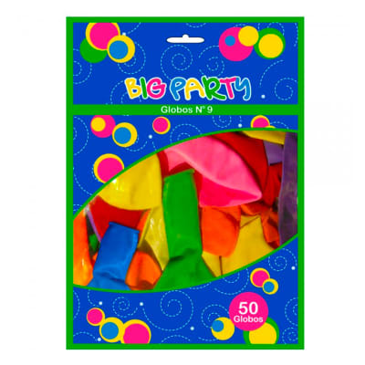 GLOBO N°9 COLORES SURTIDOS 50 UNIDADES