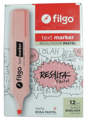 DESTACADOR FILGO PASTEL ROSA