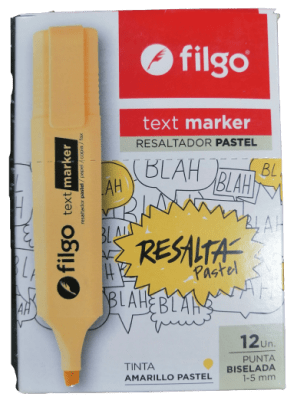 DESTACADOR FILGO PASTEL AMARILLO