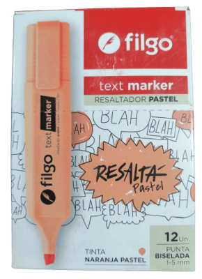 DESTACADOR FILGO PASTEL NARANJA