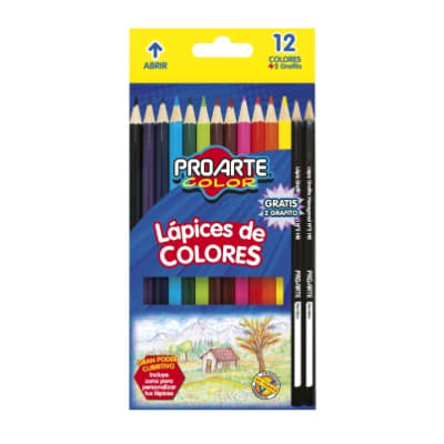LAPIZ COLOR PROARTE 12 COLORES LARGO1