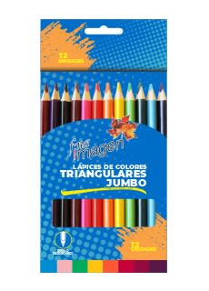 LAPIZ COLOR FINA IMAGEN 12 COLORES TRIANGULARES JUMBO1