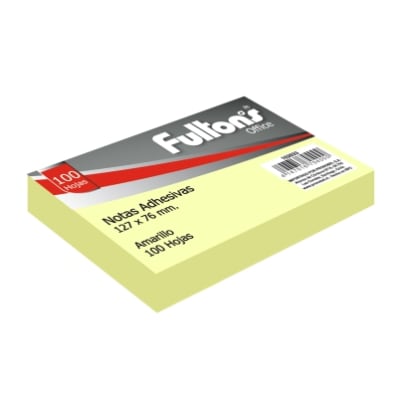 NOTAS ADHESIVAS FULTONS 127X76 100 HOJAS AMARILLA
