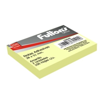 NOTAS ADHESIVAS FULTONS 38X51MM AMARILLA