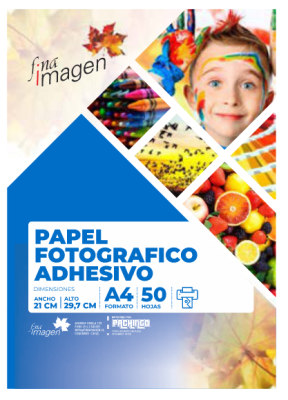 PAPEL FOTOGRAFICO BRILLANTE ADHESIVO 50HJS (115GR)