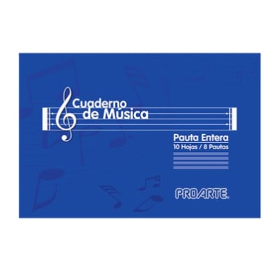 CUADERNO MUSICA PAUTA ENTERA PROARTE