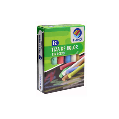 TIZA COLOR HAND 12 UNIDAD