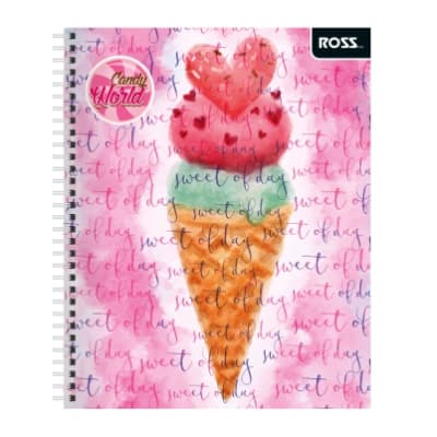 CUADERNO UNIVERSITARIO CANDY WORLD 100HJS ROSS