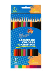 LAPIZ COLOR FINA IMAGEN 12 COLORES TRIANGULARES + 2 GRAFITOS