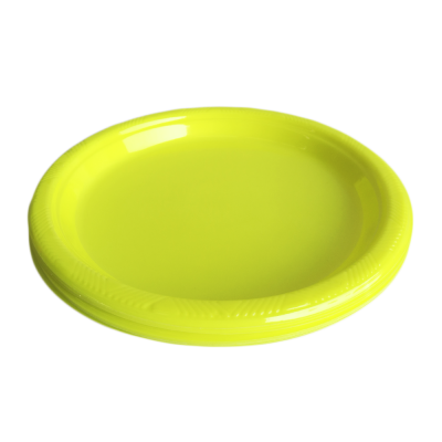 10 Plato Plastico Neon Fluor Amarillo 10 Plato Plastico Neon Fluor Amarillo