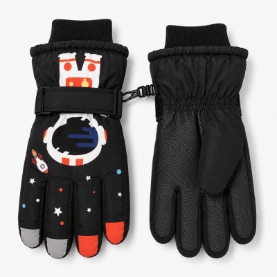 Guante de Nieve Niño Negro con chiporro