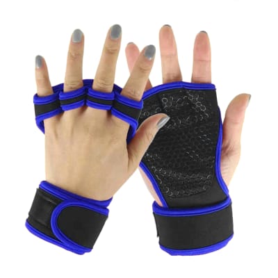 Guantes Calleras Para Pesas, Gimnasio, Crossfit, Calistenia Azul/Negro