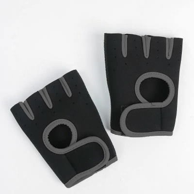 Guante para gimnasio acolchados, yoga, entrenamiento, pesas Negro/Gris